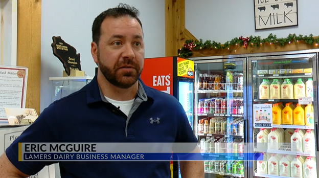 WFRV Carton Shortage Story with Eric McGuire from Lamers Dairy