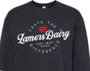 Lamers Dairy Taste the Difference Crewneck Sweatshirt black color
