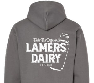 Lamers Milk Bottle hoodie back charcoal gray