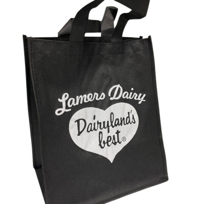 Lamers Dairy black tote bag, appleton, wisconsin