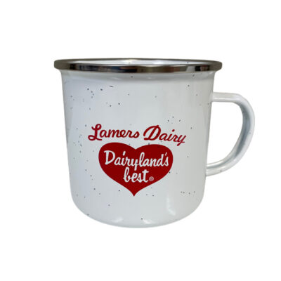 Lamers Dairy white campfire coffee mug, appleton, wisconsin