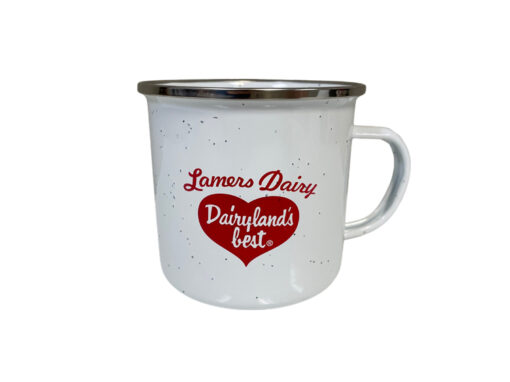 Lamers Dairy white campfire coffee mug, appleton, wisconsin
