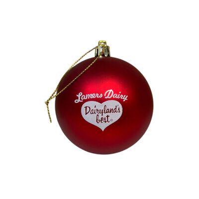 Lamers Dairy red ornament, appleton, wisconsin