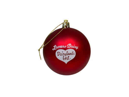 Lamers Dairy red ornament, appleton, wisconsin