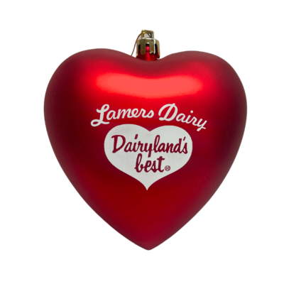 Lamers Dairy red heart ornament