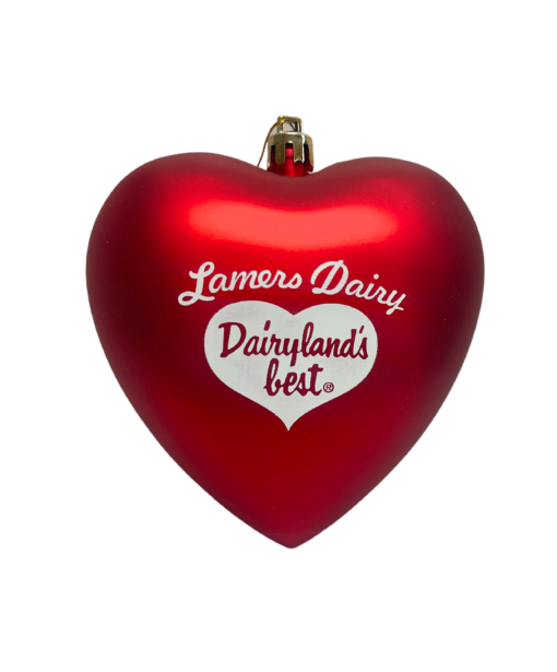 Lamers Dairy red heart ornament